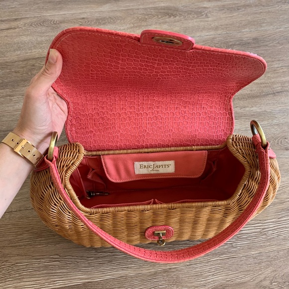 🐠 Eric Javits Fish Embroidered Wicker Purse 🐠 - Picture 5 of 9